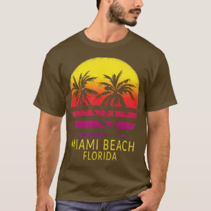 Camiseta Miami Beach South Florida Vintage Tropical Sunset