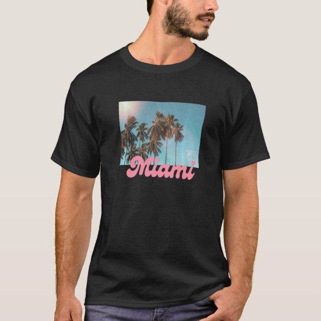 Camiseta Miami Beach Summer Trees   (Frente)