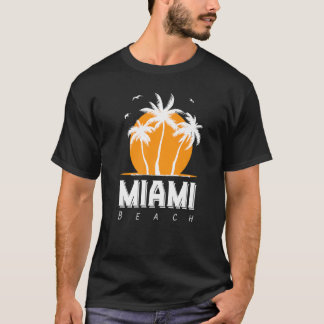Camiseta Miami Beach Surfing Palm Trees Beach Vacation Nati