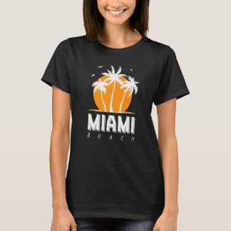 Camiseta Miami Beach Surfing Palm Trees Beach Vacation Nati