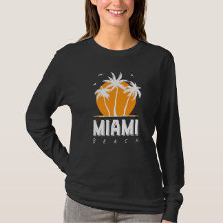 Camiseta Miami Beach Surfing Palm Trees Beach Vacation Nati