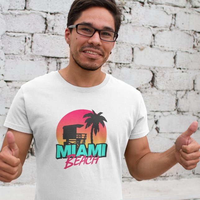 Camiseta Miami Beach Viagem Vintage (Miami Beach Travel Vintage T-Shirt)