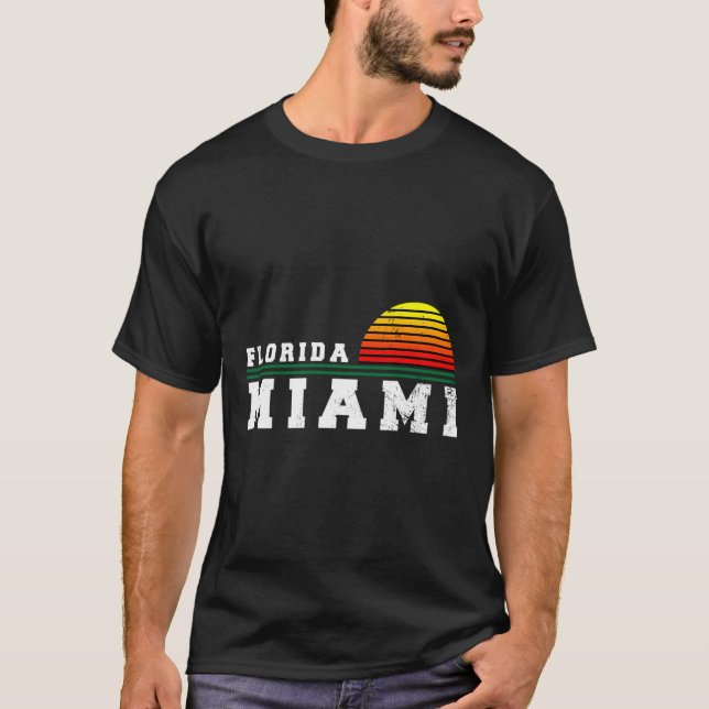 Camiseta Miami Flórida Afressou Fl Gift Souvenir (Frente)