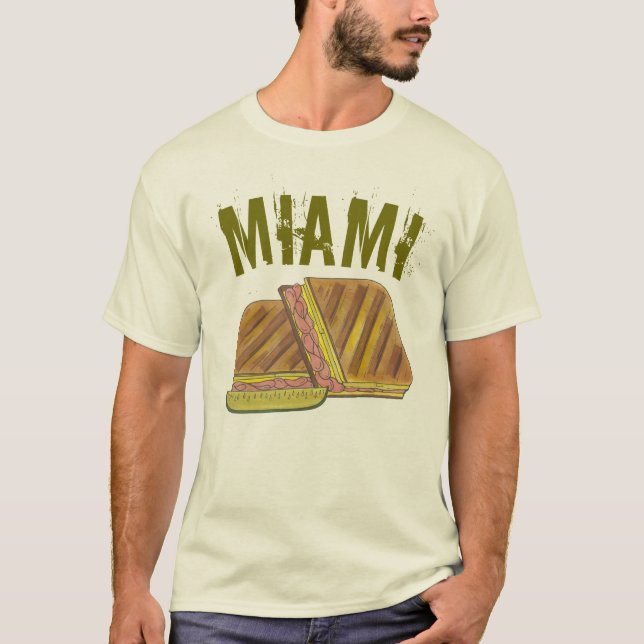 Camiseta Miami Florida Ham Swiss Cheese Cuban Sandwich (Frente)