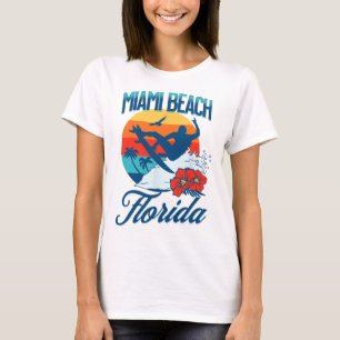Camiseta Miami Flórida Praia Surf Verão Férias Vintage F
