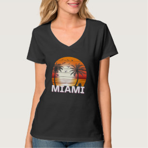 Camiseta Miami Florida Vintage Palm Trees Summer Beach