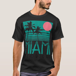 Camiseta Miami Florida Vintage Retro Palm Trees Beach Summe