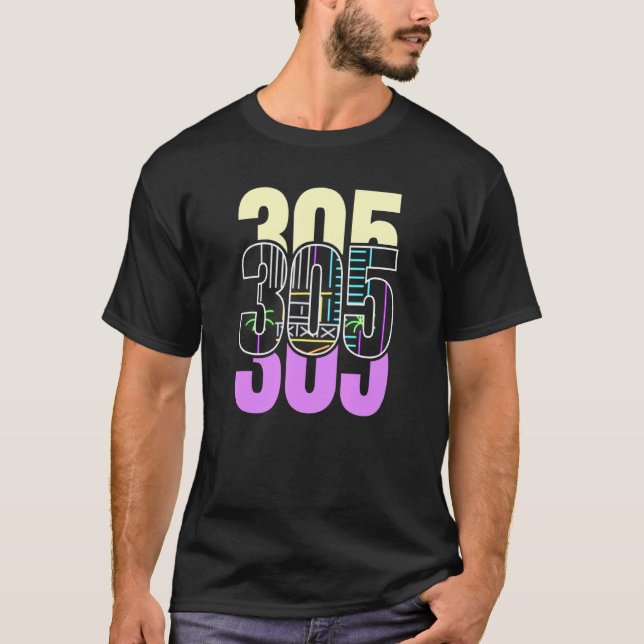 Camiseta Miami Nightlife Na Design 305 (Frente)