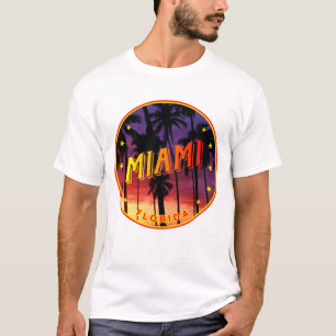 Camiseta Miami Sunset com Palmtree, Florida
