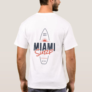 Camiseta Miami Surf – Design de Surfboard Vintage Sunset Be