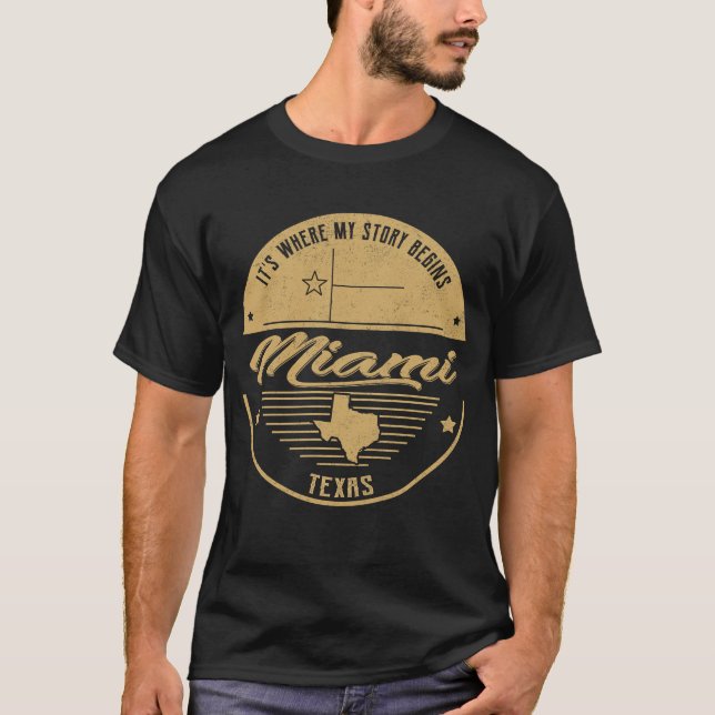 Camiseta Miami Texas É onde minha história começa (Frente)