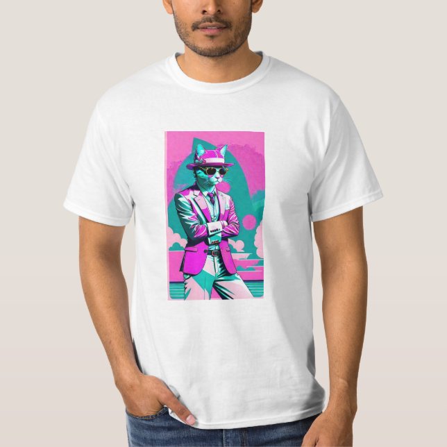 Camiseta Miami Vice Cat (Frente)