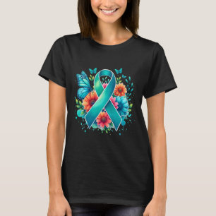 Camiseta Miastenia Gravis Fita de Sensibilização Teal