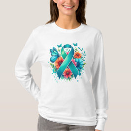 Camiseta Miastenia Gravis Fita de Sensibilização Teal