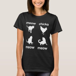 Camiseta Miau Chicka Miau Miau Gato E Galinha