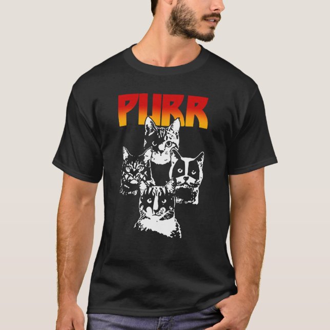 Camiseta Miau Gato Gatos  Rock (Frente)