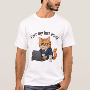 Camiseta Miau Meu Último Email — Gato Divertido de Escritór