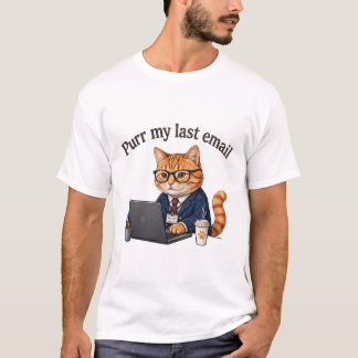 Camiseta Miau Meu Último Email — Gato Divertido de Escritór