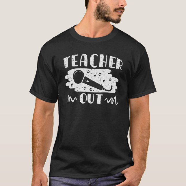 Camiseta Mic Drop fora do professor aposentado (Frente)