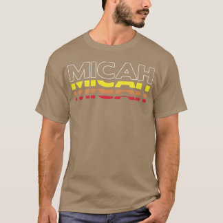 Camiseta Micah Primeiro Nome Engraçado Vintage Pôr do Sol M