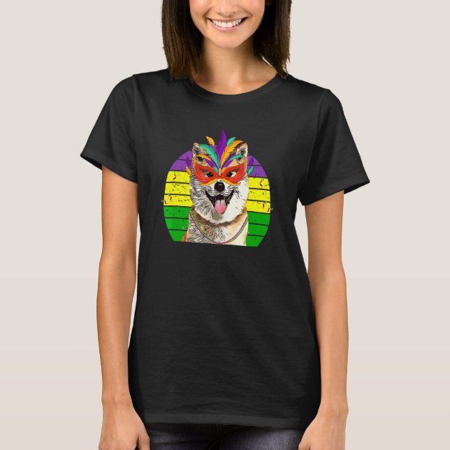 Camiseta Miçanga 1 de Máscara de Cachorro do Partido Akitas (Frente)