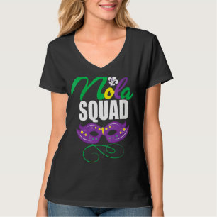 Camiseta Miçangas da Mardi Gras Nola Squad New Orleans Loui