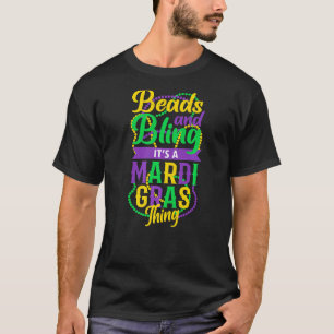 Camiseta Miçangas De Carnaval Mardi Gras E Bling Engraçado