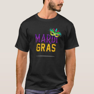Camiseta Miçangas De Design Mardi Gras Engraçadas E Bela Be