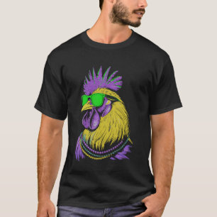 Camiseta Miçangas de Frango Carnaval Mardi Gras Agricultura