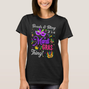 Camiseta Miçangas Do Carnaval Bling É Uma Coisa Do Mardi Gr