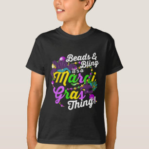 Camiseta Miçangas e Bling É um Carnaval do Mardi Gras.