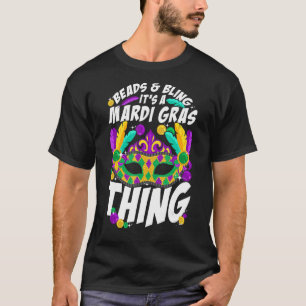 Camiseta Miçangas e Bling É um Carnaval do Mardi Gras Thing
