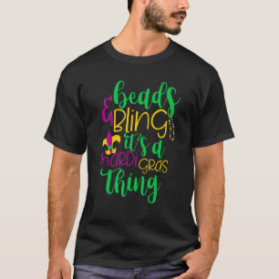 Camiseta Miçangas e Bling É uma coisa de homens Legal Mardi