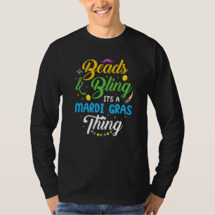 Camiseta Miçangas e Bling É uma coisa do Mardi Gras