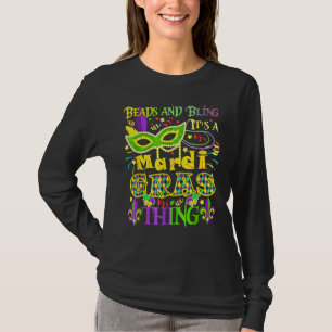 Camiseta Miçangas e Bling É Uma Coisa Do Mardi Gras