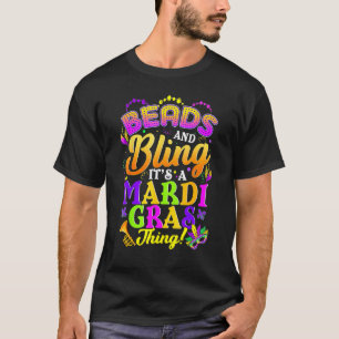 Camiseta Miçangas e Bling É Uma Coisa Mardi Gras Nova Orlea