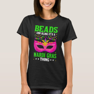 Camiseta Miçangas e Bling É uma Mardi Gras Coisa Engraçada