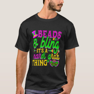 Camiseta Miçangas e Brilho É uma Coisa de Carnaval Mardi Gr