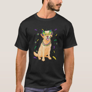 Camiseta Miçangas & Máscara Labrador Retriever Mardi Gras M