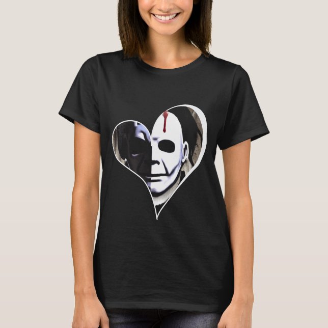 CAMISETA MICHAEL MYERS FRAME HEART VALENTINE DAY (Frente)