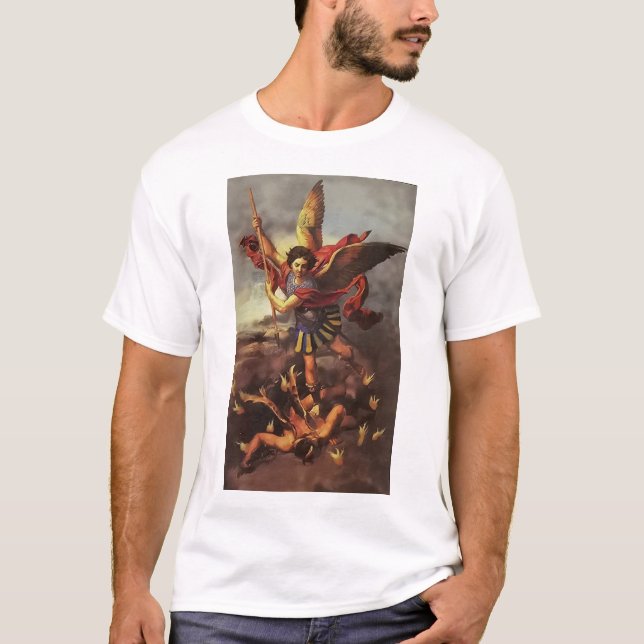 Camiseta Michael, o Arcanjo, nos defenda na batalha. (Frente)
