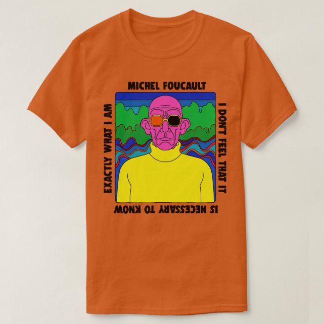 Camiseta Michel Foucault - Design da cotação retrô (Frente do Design)