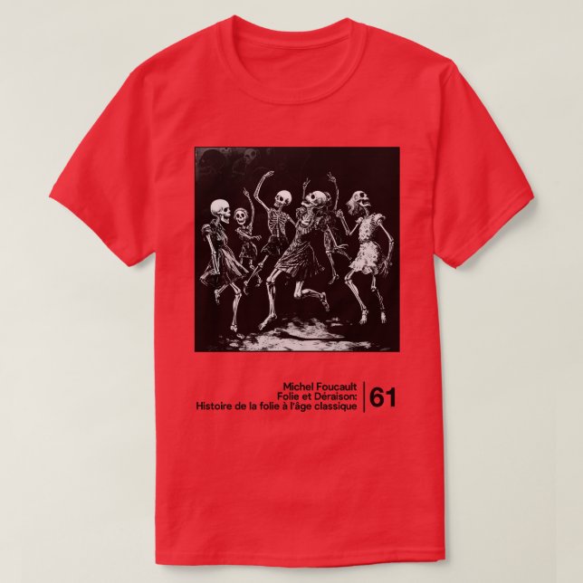Camiseta Michel Foucault Trabalho de arte gráfico de estilo (Frente do Design)
