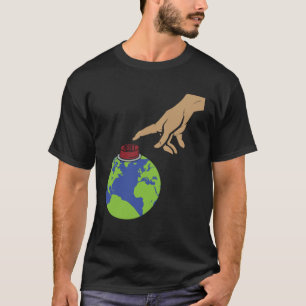 Camiseta MichelAngelo Criação de Adão Terra com reinicializ