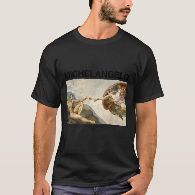 Camiseta Michelangelo - The Creation Of Adam _ Famous Paint (Frente)