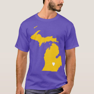 Camiseta Michigan Amor em Mostarda Oversized