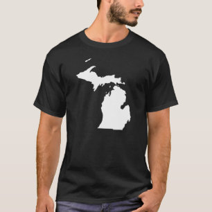 Camiseta Michigan em Branco e Negro