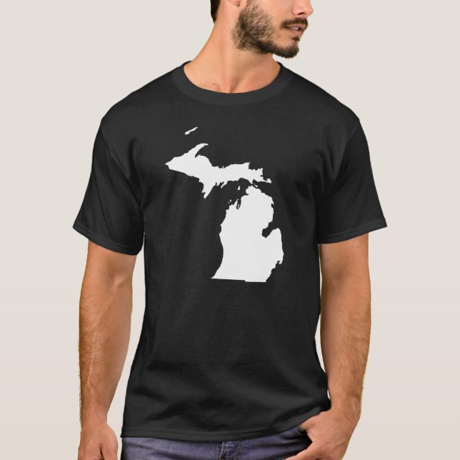 Camiseta Michigan em Branco e Preto (Frente)