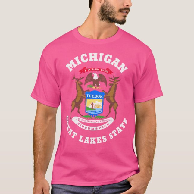 Camiseta Michigan Excelente Lagos State Flag V3 Ativo (Frente)