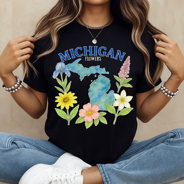 Camiseta Michigan Flowers Impressão floral (Michigan Flowers Tee)